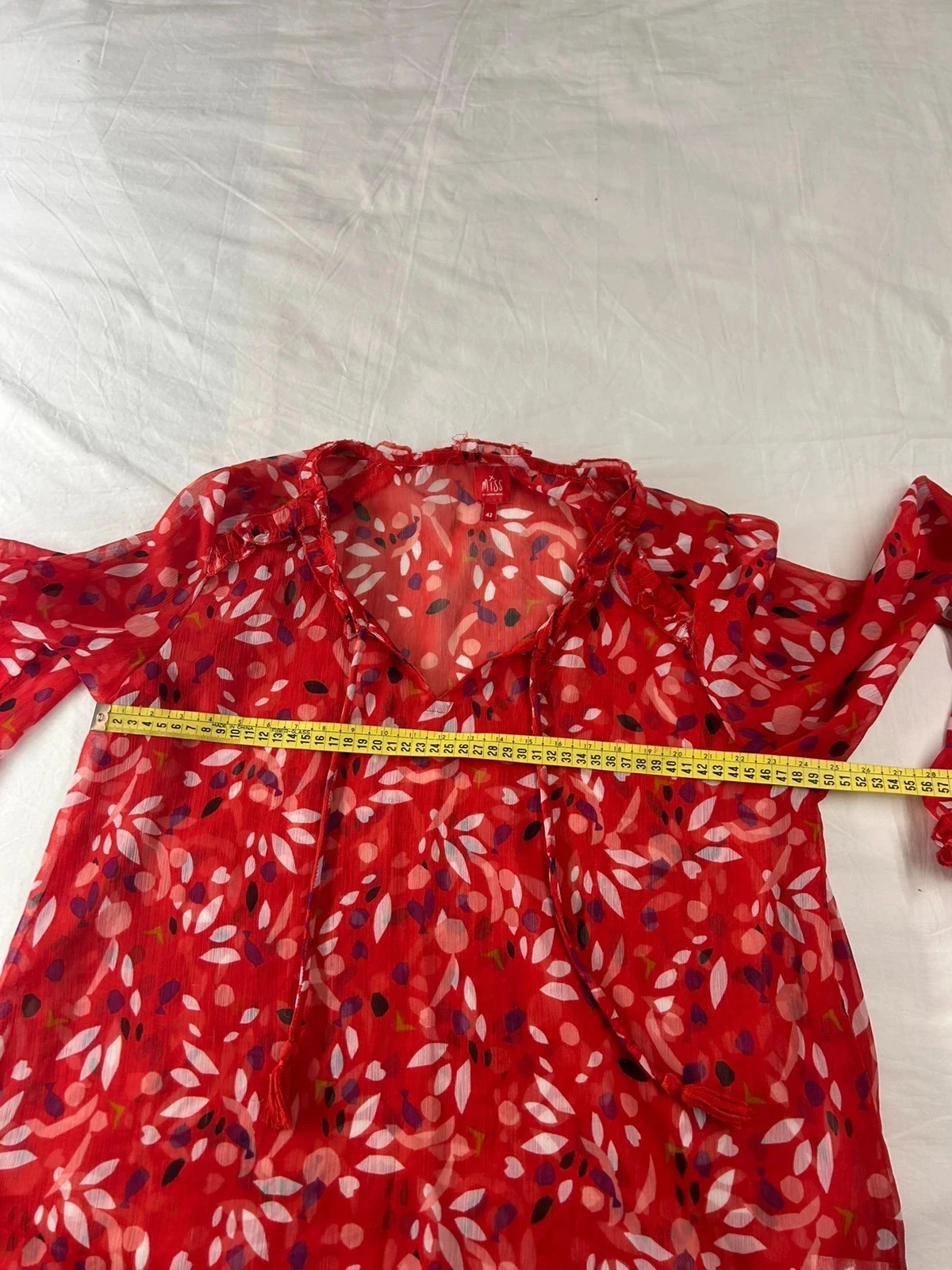 Blusa de manga corta roja transparente miss by captain tortue – photo 10
